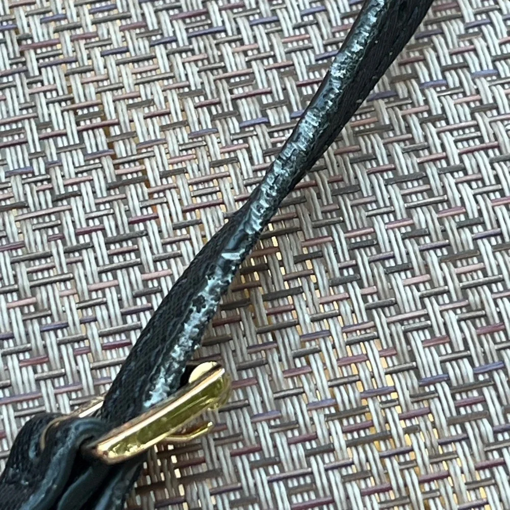 Michael Kors Black Saffiano Leather Satchel Crossbody Bag Gold Hardware